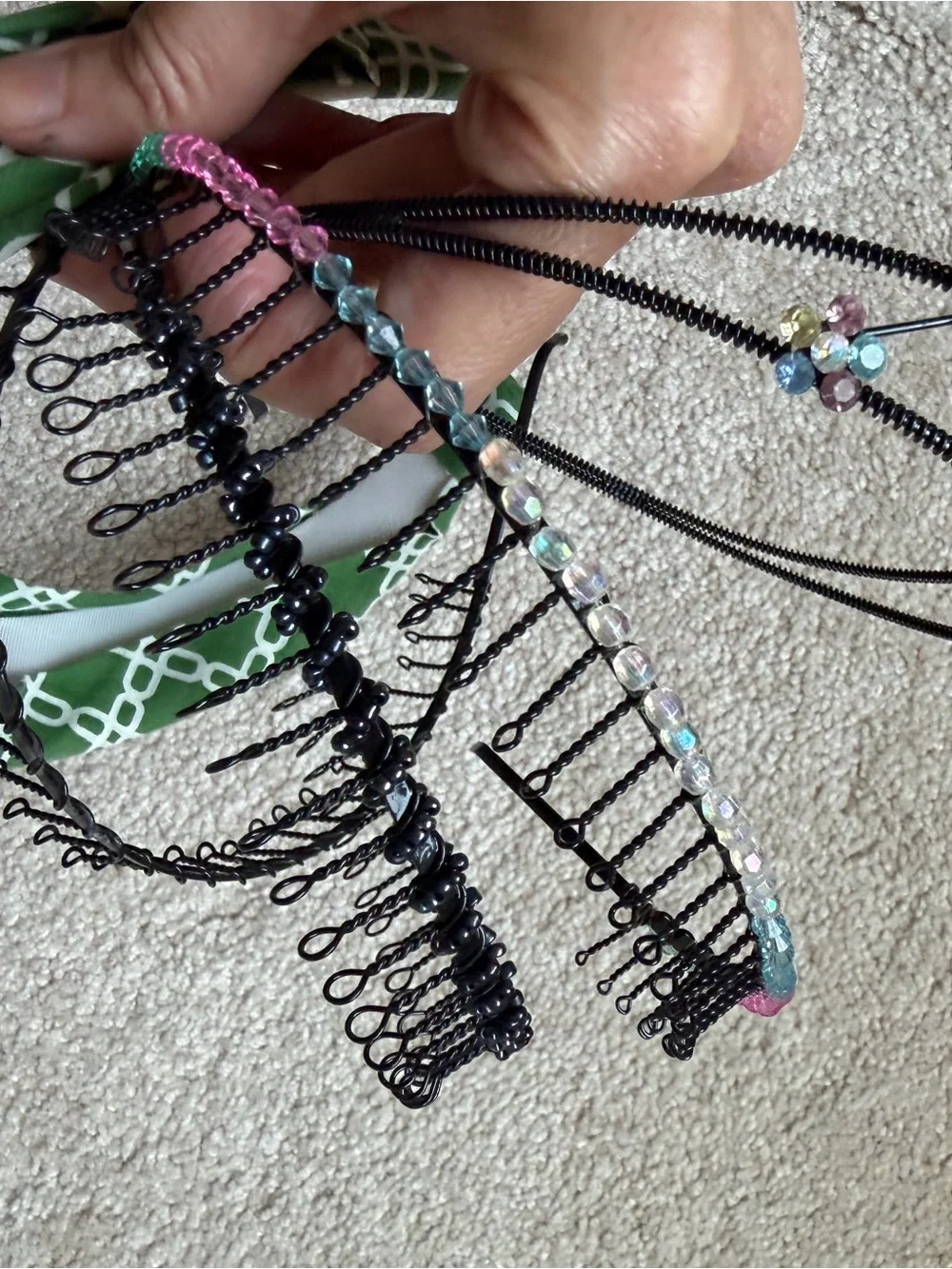 Black Multi-Color Beaded Headband - Women Accessories